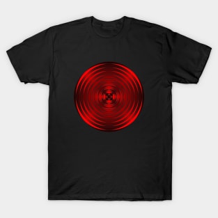 Fuzzy Circular Logic Red 5 T-Shirt